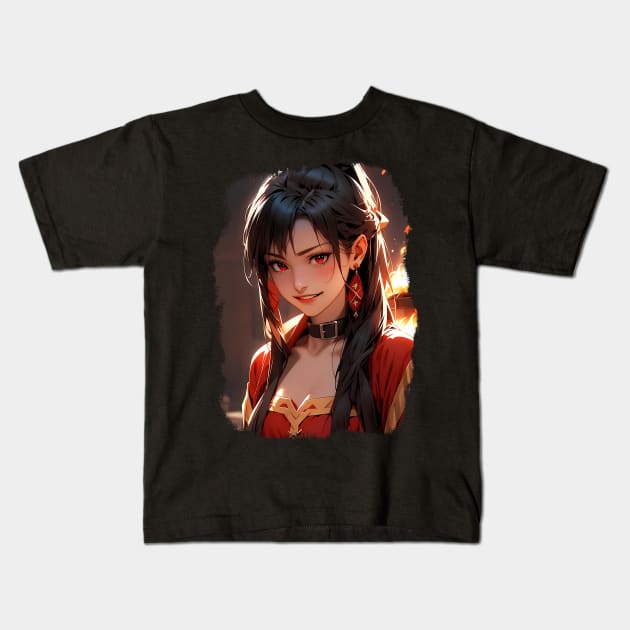 Portrait of a Chinese Girl Kids T-Shirt by Kyauto